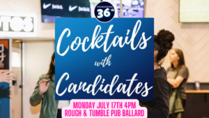 Thundering 36th Cocktails with Candidates Monday July 17th Rough & Tumble Pub