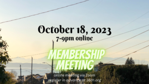 October 18 2023 7-9pm online Endorsement Meeting online meeting via Zoom register in advance at 36th.org