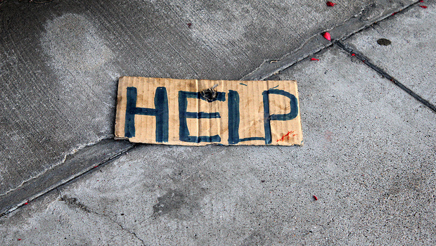 Help Cardboard Sign